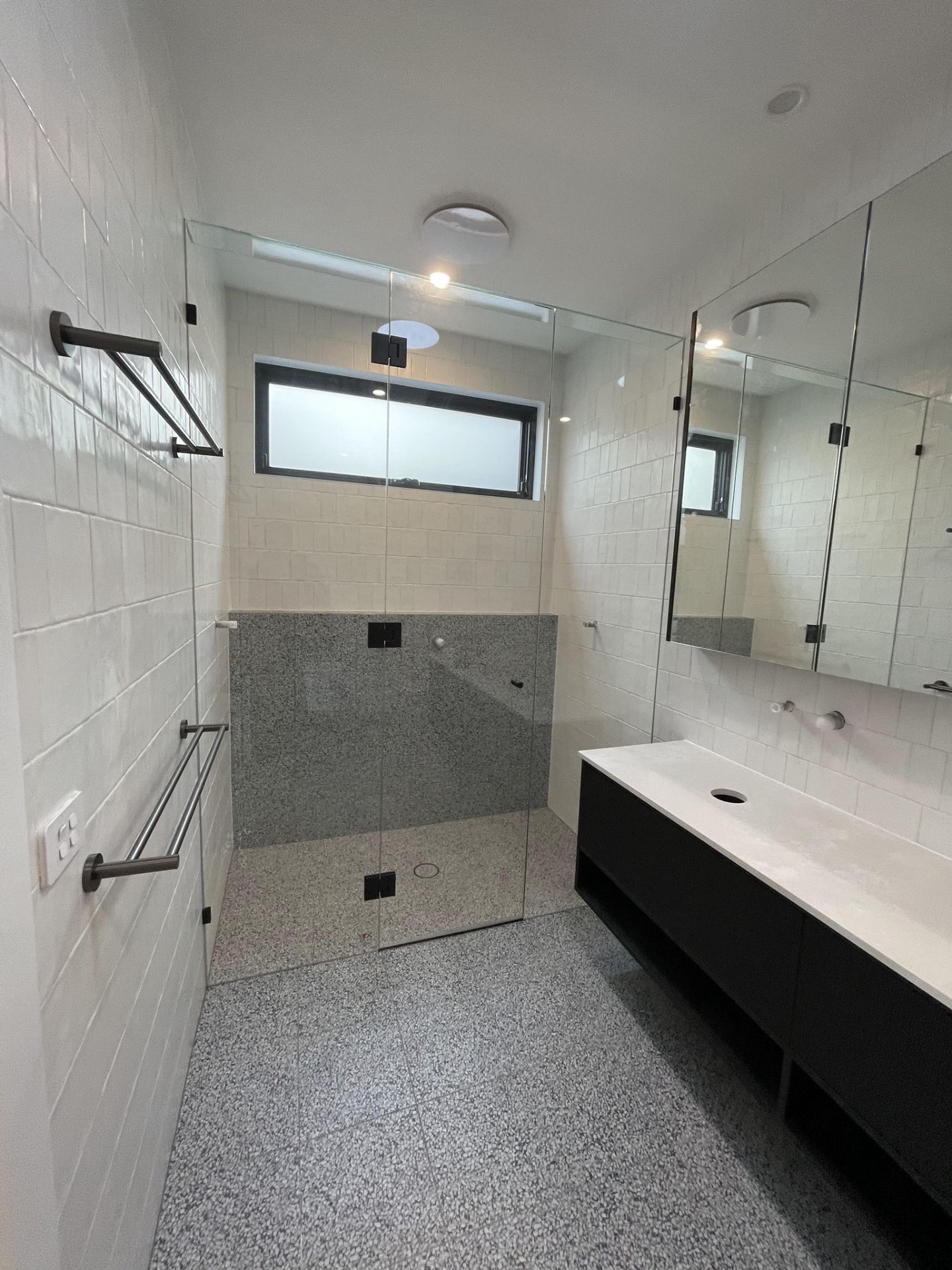 Terrazzo Frameless Shower Screen