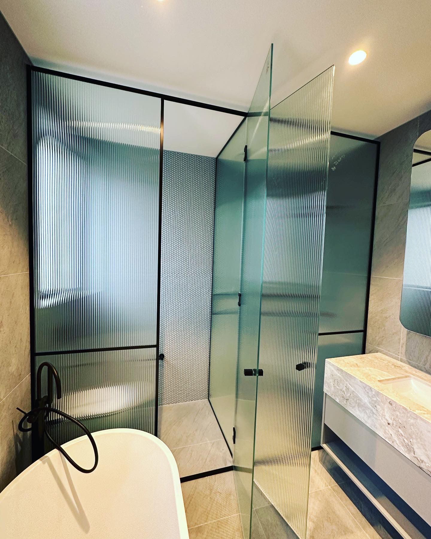 Reeded Shower Screen Enclosure